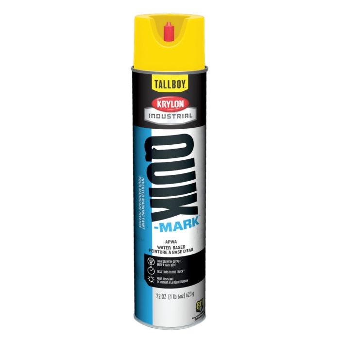 Krylon QUIK MARK TallBoy Water based Inverted Marking Paints 12 Cans Utility Yellow