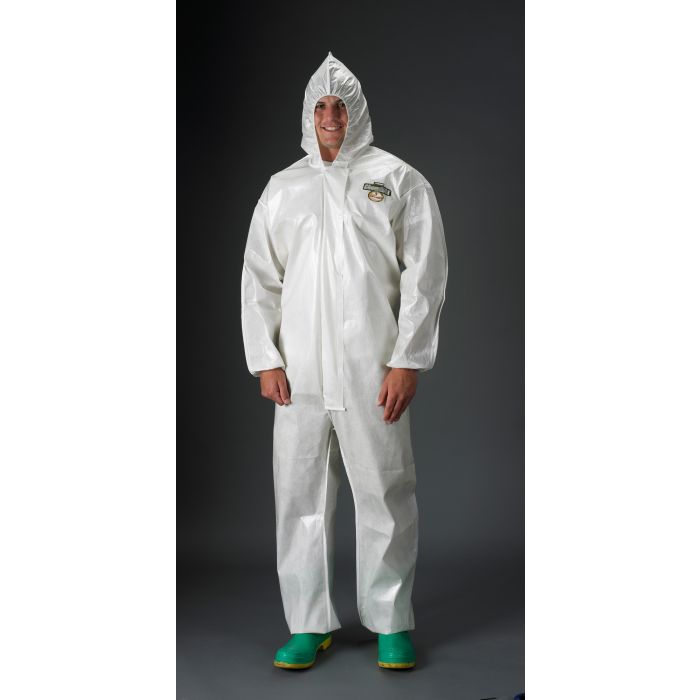 Lakeland ChemMax 2 Coverall Bound Seam Attached Hood White 12/Case