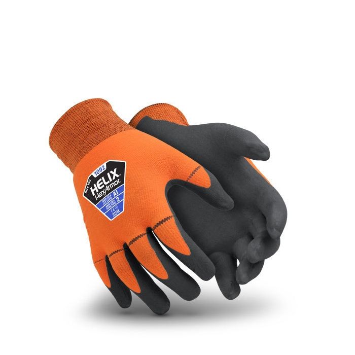 HexArmor 1092-XXXL (12) Helix Seamless Work Glove Orange 1 Pair