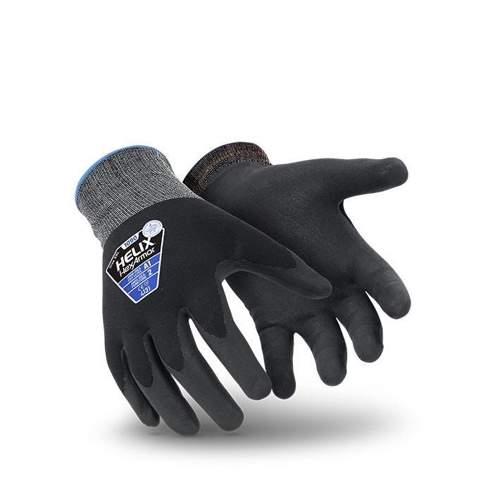 HexArmor 1090 Helix Series Seamless Work Glove Black  (1 Pair)