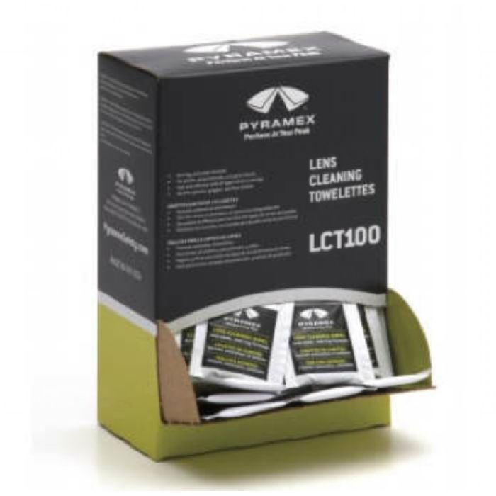 Pyramex LCT100 Lens Cleaning Towelettes, Box of 100