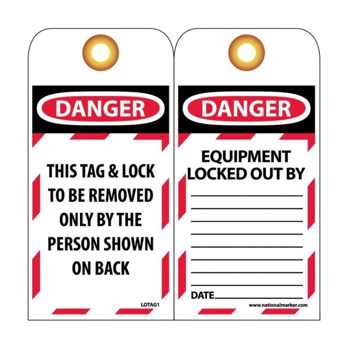 NMC LOTAG1 Danger This Tag & Lock To Be Removed Only Bag By Tag 10/Pack