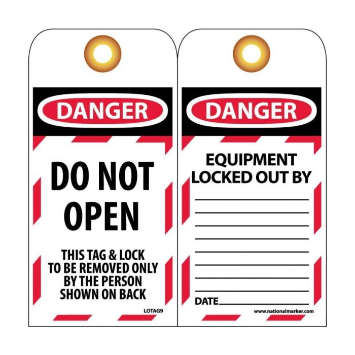 NMC LOTAG9-25 Danger Do Not Open This Tag 25/PK