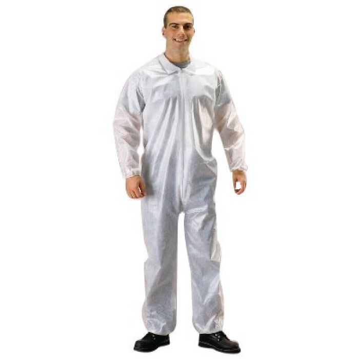 PE Coated Poly Coverall w/Elastic-3X