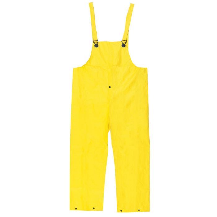 MCR Safety 300BP Wizard Series Rain Gear, Bib Overall with Fly Front, Yellow, 1 Each