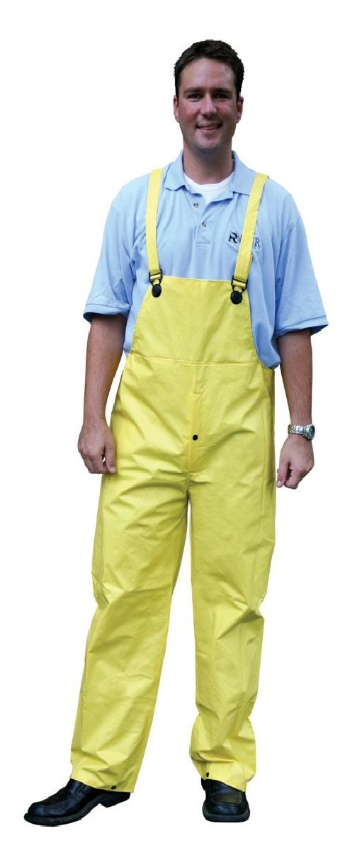 MCR Safety 300BP Wizard Series Rain Gear, Bib Overall with Fly Front, Yellow, 1 Each
