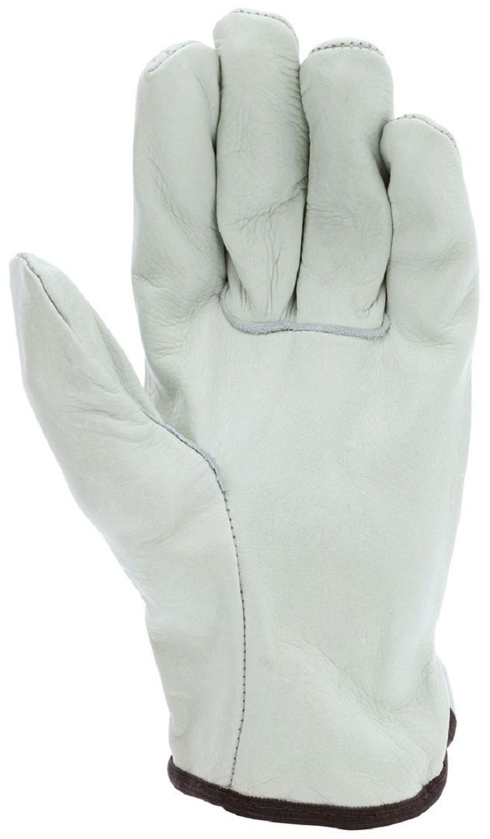 MCR Safety 3201IN Select Grade Unlined Grain Cow Leather, Drivers Work Gloves, Beige, Box of 12 Pairs