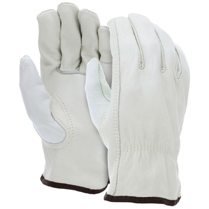 MCR Safety 32113 CV Grade Cow Grain, Leather Drivers Work Gloves, Beige, Box of 12 Pairs