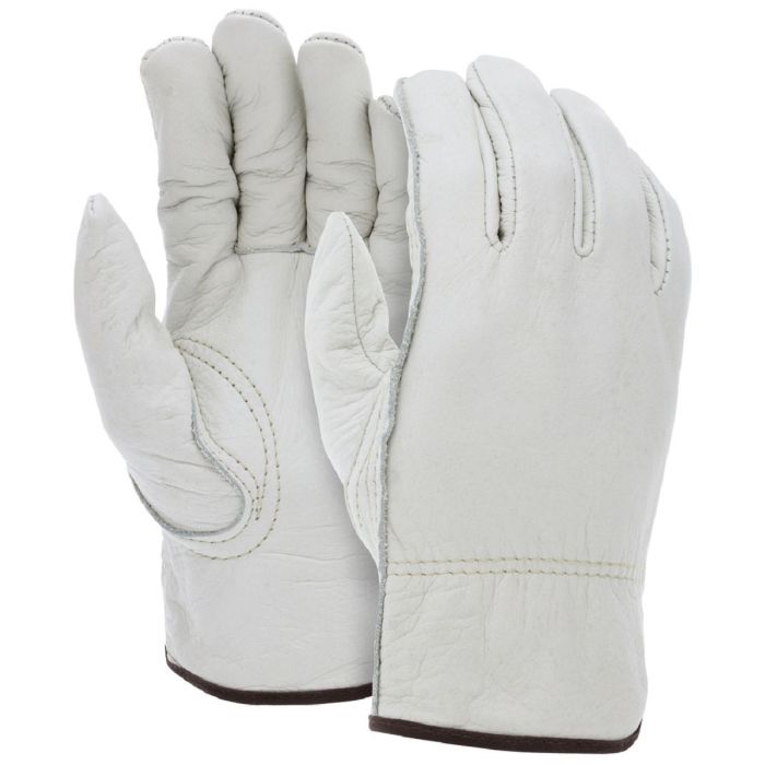 MCR Safety 3213 Unlined CV Grade Cow Leather, Drivers Work Gloves, Beige, Box of 12 Pairs