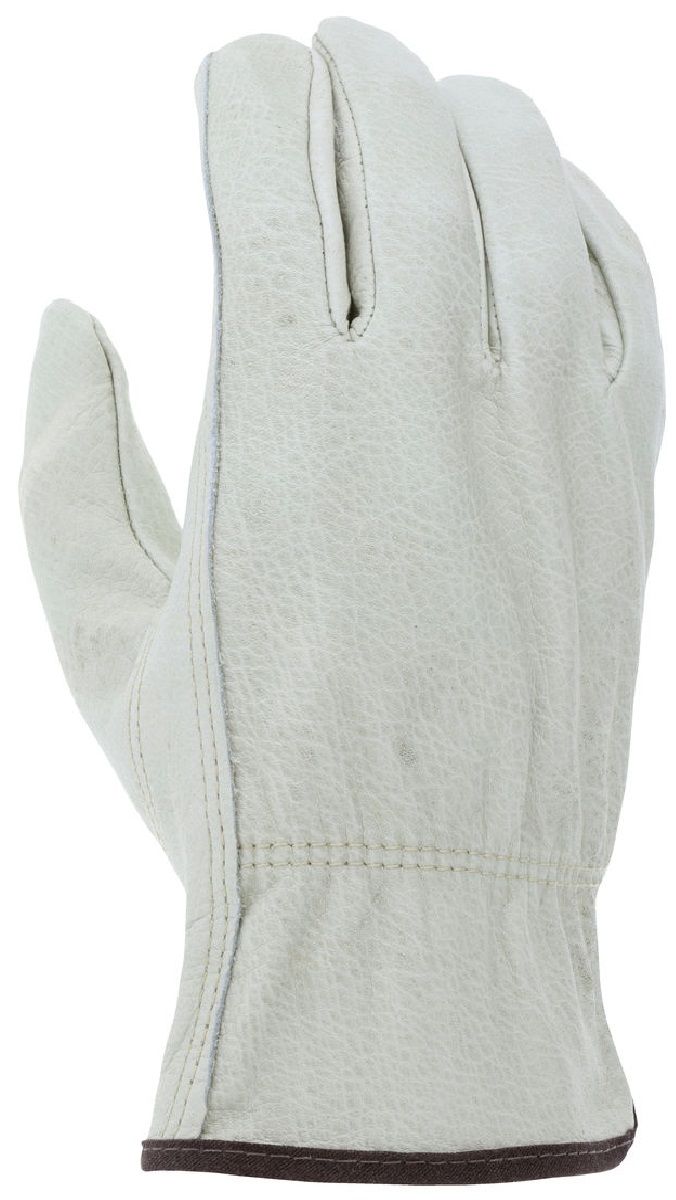 MCR Safety 3215 Unlined Grain Cow Leather, Drivers Work Gloves, Beige, Box of 12 Pairs