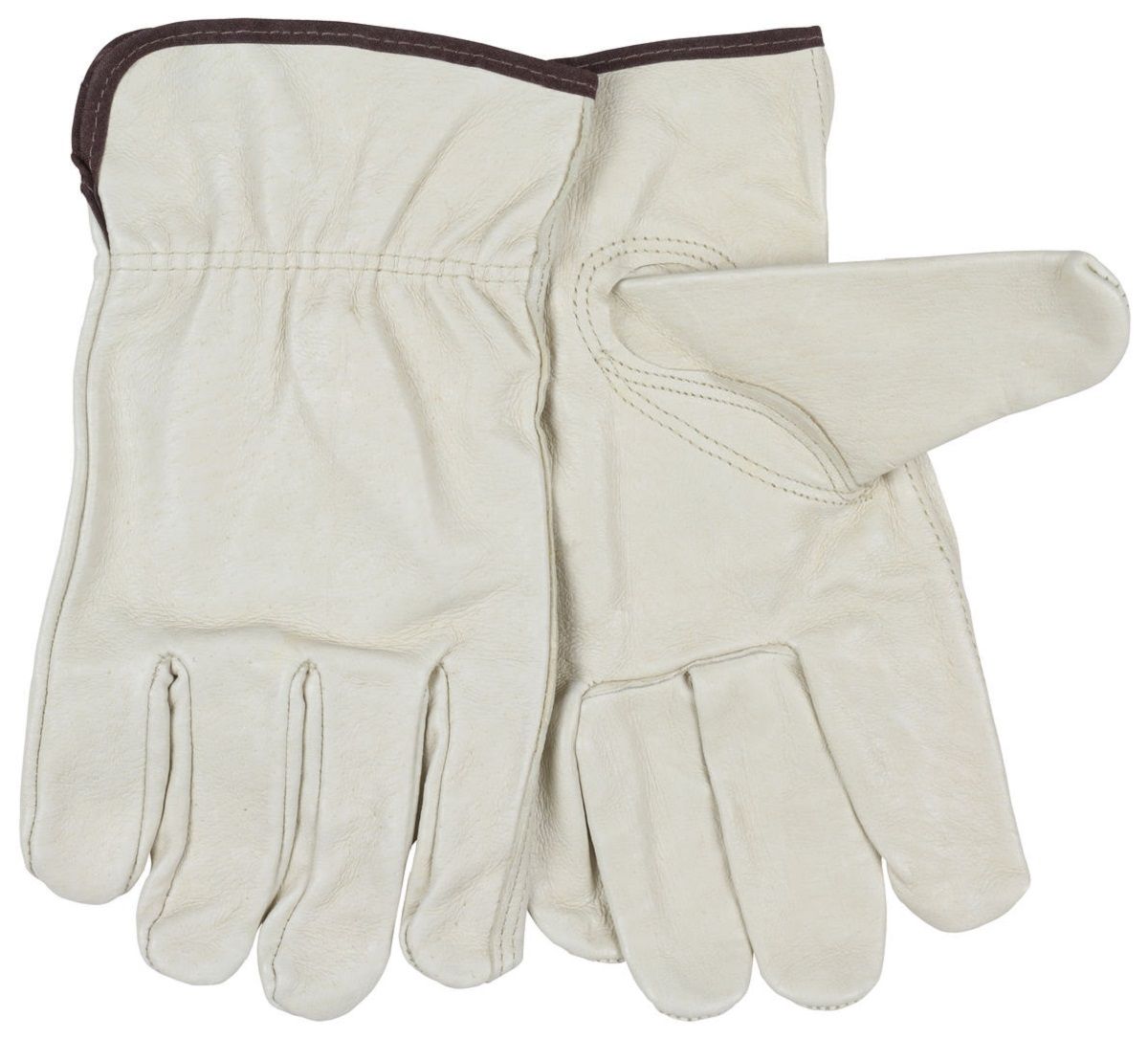 MCR Safety 3401 Unlined Grain Pigskin Leather, Drivers Work Gloves, Beige, Box of 12 Pairs