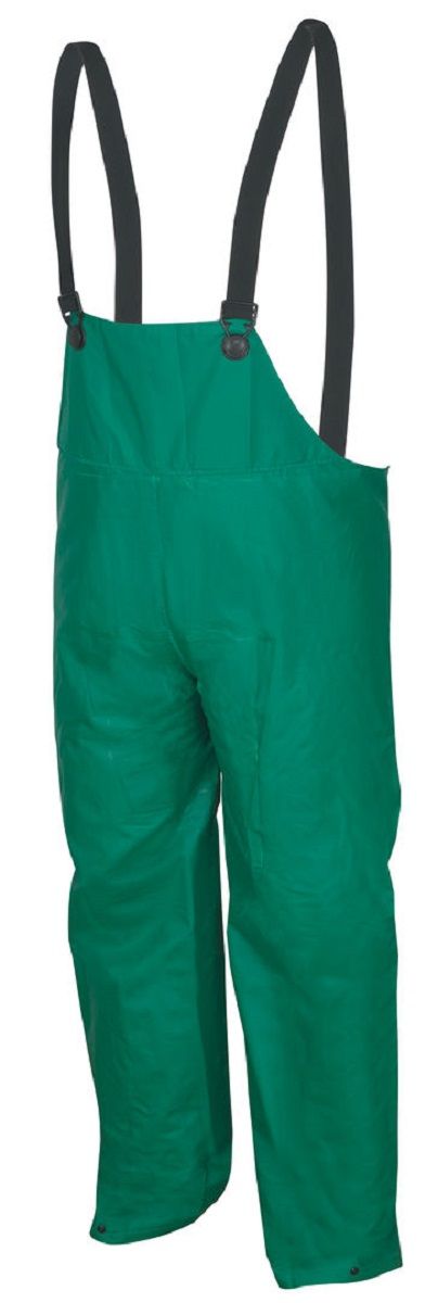 MCR Safety 388BF Dominator Series Bib Style Pants with No-Fly Front Rain Pants, Green, 1 Each