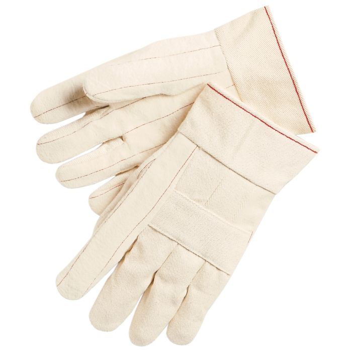 MCR Safety 9124K 24 Ounce Cotton Fabric Hot Mill Work Gloves, Natural, Large, Box of 12 Pairs