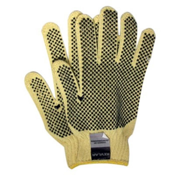 MCR Safety Cut Pro 9366 Kevlar Cut Resistant Work Gloves with PVC Dots, Yellow, Box of 12