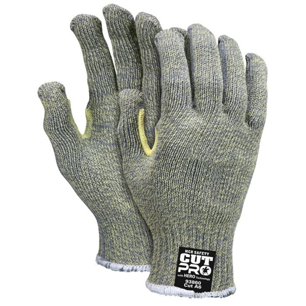 MCR Safety Cut Pro 93860 7 Gauge Uncoated Cut Resistant Work Gloves Gray  Box of 12 Pairs