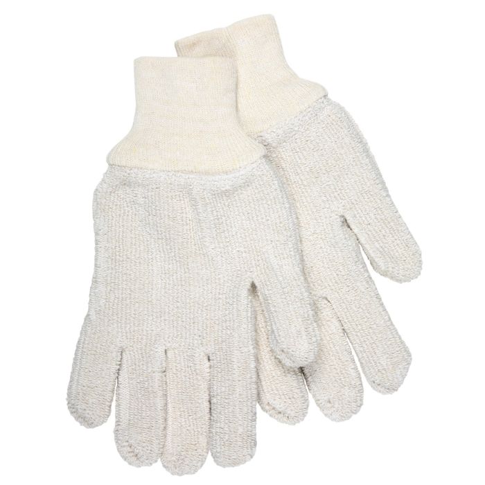 MCR Safety 9403KM 24 Ounce Reversible Seamless Terrycloth Work Gloves, Natural, Large, Box of 12 Pairs
