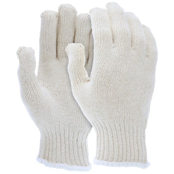 MCR Safety 9506LM Natural Cotton Heavy Weight String Knit Work Gloves, White, Box of 12 Pairs
