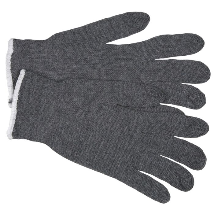 MCR Safety 9637 Multipurpose Cotton Polyester String Knit Work Gloves, Gray, Box of 12 Pairs