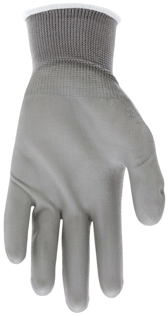 MCR Safety NXG 9666 13 Gauge Nylon Shell PU Coated Work Gloves, Gray, Box of 12 Pairs