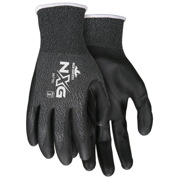MCR Safety NXG 96715 15 Gauge Nylon Shell Coated Work Gloves, Gray, Box of 12 Pairs