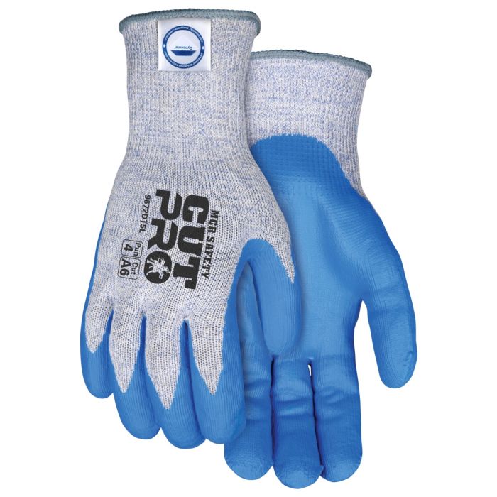 MCR Safety Cut Pro 9672DT5 Nitrile Foam Coated Cut Resistant Work Gloves, Blue, Box of 12 Pairs