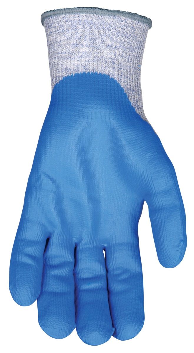 MCR Safety Cut Pro 9672DT5 Nitrile Foam Coated Cut Resistant Work Gloves, Blue, Box of 12 Pairs