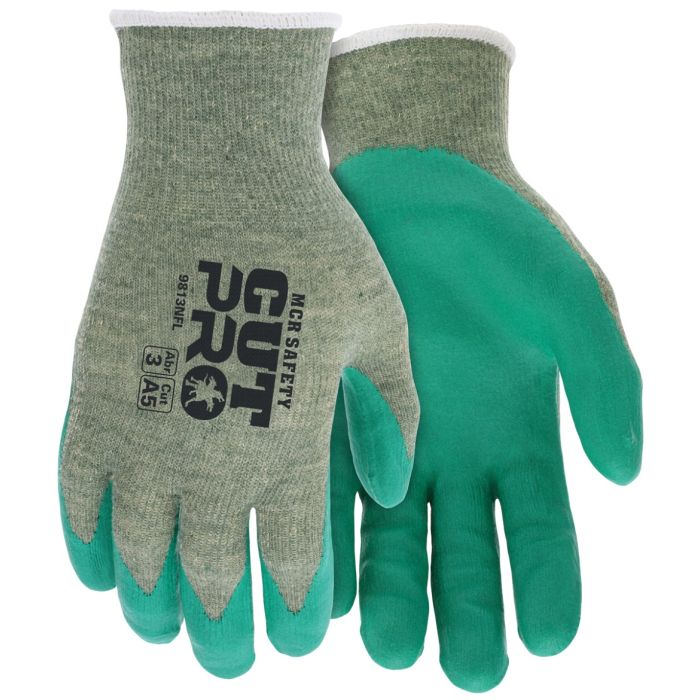 MCR Safety Cut Pro 9813NF 13 Gauge ARX Aramid Shell, Nitrile Foam Coated Work Gloves, Green, Box of 12 Pairs