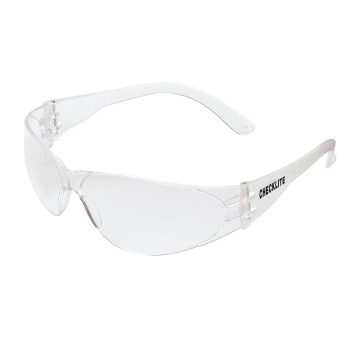 MCR Safety Checklite CL010 CL1 Series Uncoated Lens Safety Glasses, Clear, One Size, Box of 12