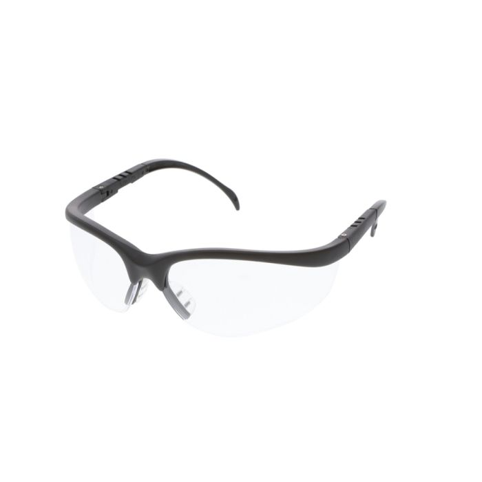 MCR Safety Klondike KD110 KD1 Series Adjustable Temple Length Safety Glasses, Black, One Size, Box of 12