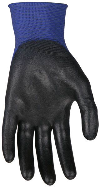 MCR Safety Ninja Lite N9696 18 Gauge Nylon Shell, PU Coated Work Gloves, Blue, Box of 12 Pairs