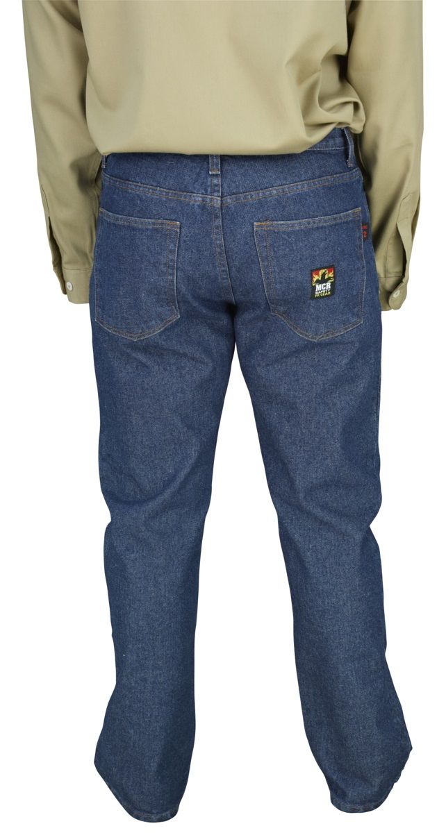 MCR Safety P1D 13 Oz. Flame Resistant Denim Jeans, Blue, 1 Each