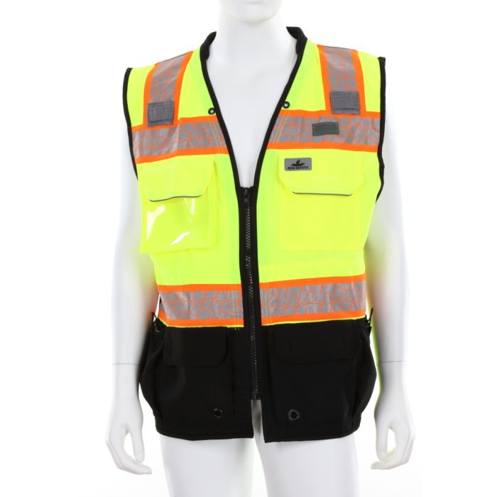 MCR Safety Luminator PSURVCL2LS Premium Hi Vis Reflective Safety Vest, Hi-Vis Lime, 1 Each