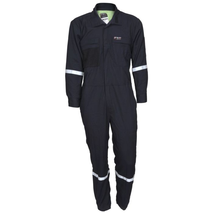 MCR Safety Summit Breeze SBC1012 Long Sleeve Flame Resistant Coverall, Navy Blue, 1 Each