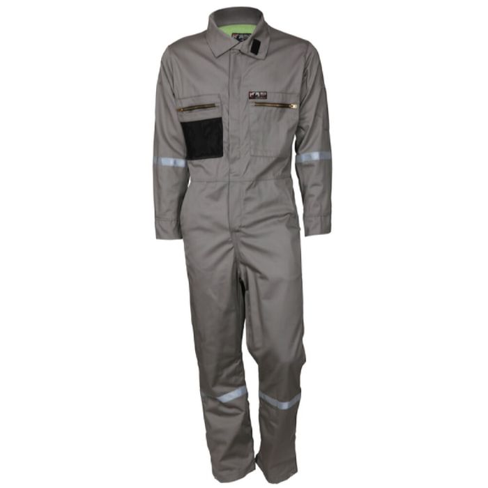 MCR Safety Summit Breeze SBC2011 7 Ounce Cotton Flame Resistant Coverall, Gray, 1 Each