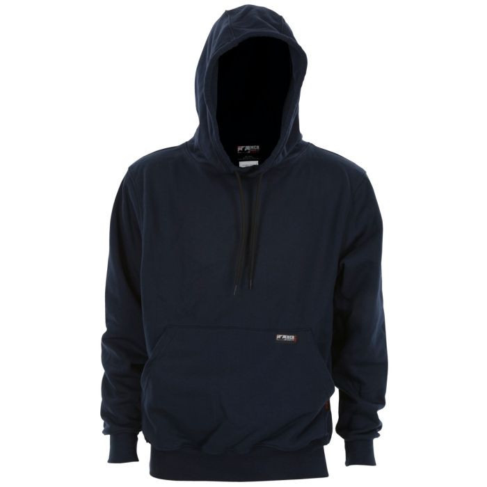 MCR Safety SS2N Flame Resistant Hooded Pullover Sweatshirt, Navy Blue, 1 Each