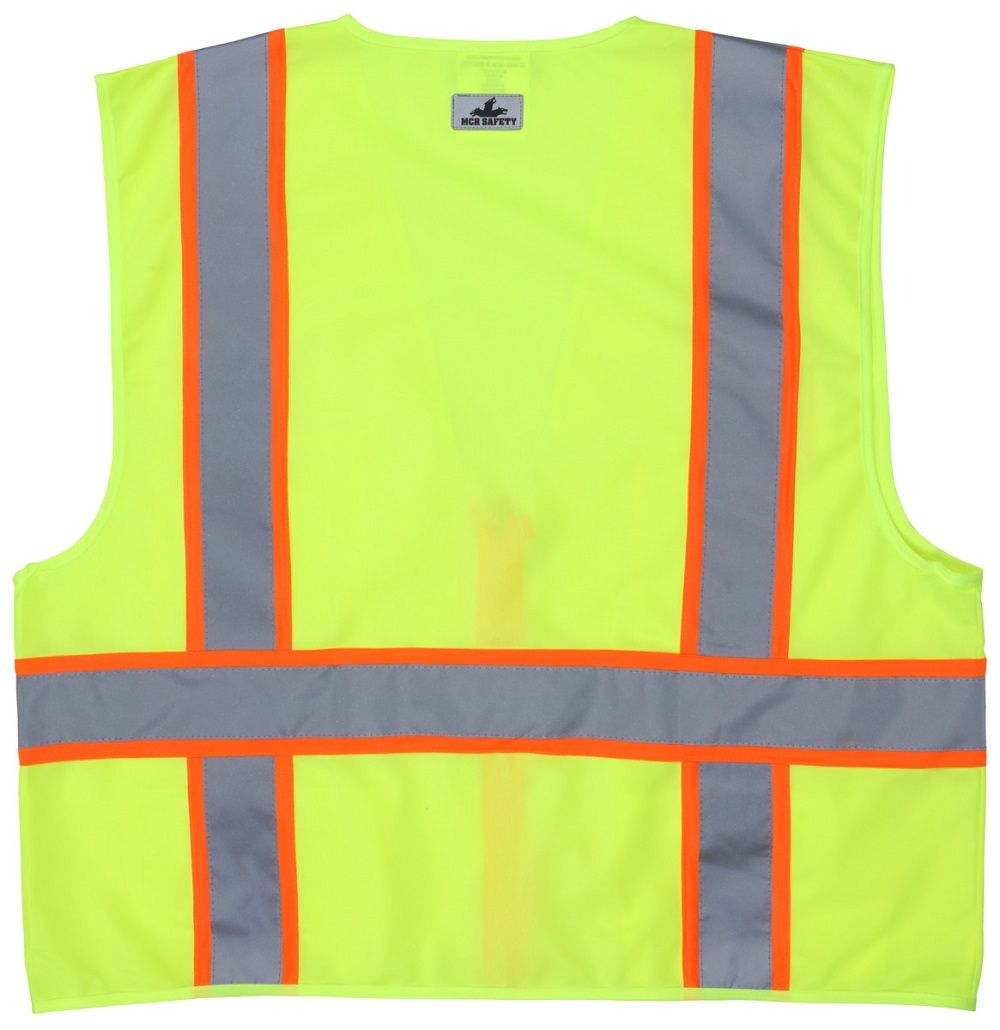 MCR Safety Luminator SURVL Class 2 High Visibility Reflective Safety Vest, Hi Vis Lime, 1 Each