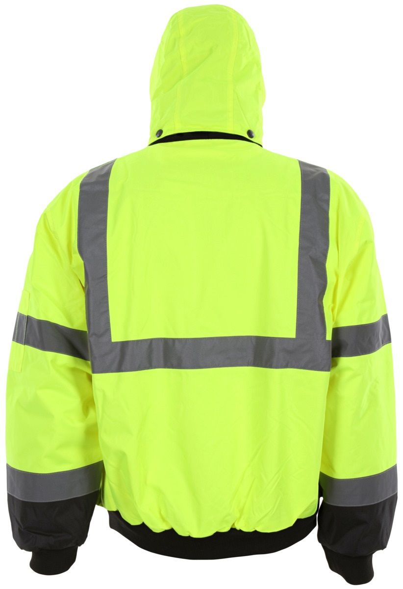 MCR Safety Luminator VBBCL3L Insulated Reflective Rain Jacket, Hi Vis Lime, 1 Each