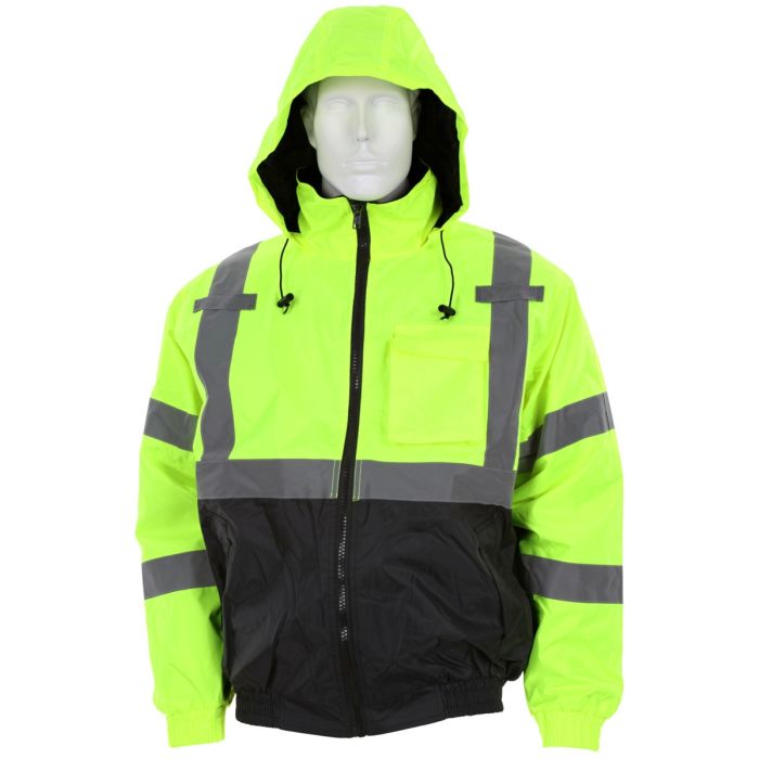 MCR Safety Luminator VBBQCL3L Two Tone Value Quilted Rain Jacket, Hi Vis Lime, 1 Each