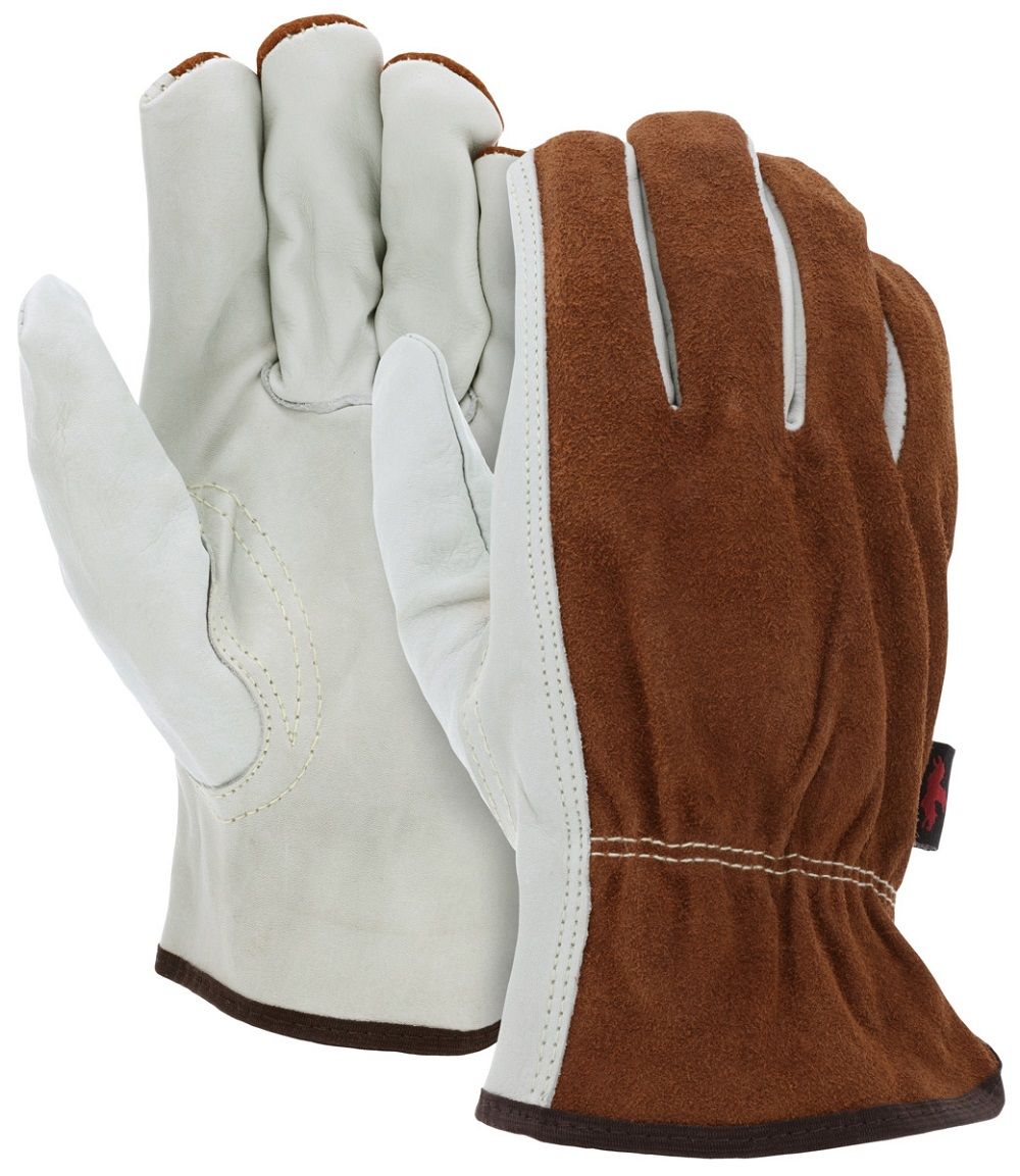 MCR Safety VP3205 Keystone Thumb Leather Driver Work Gloves, Beige, Case of 72