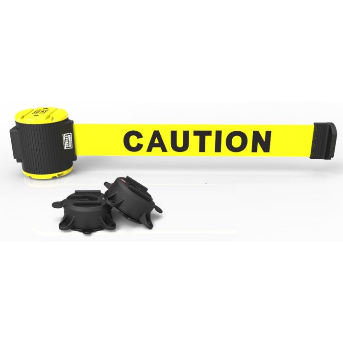 Banner Stakes MH5001 30' Magnetic Wall Mount Barrier, Caution