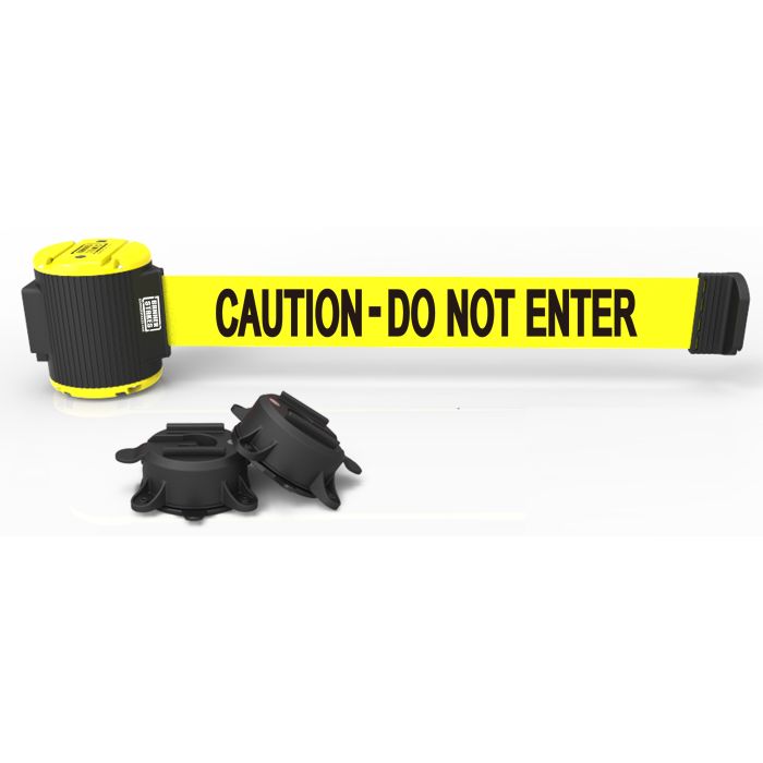 Banner Stakes MH5002 30' Magnetic Wall Mount Barrier, Caution - Do Not Enter, Yellow, 1 Each