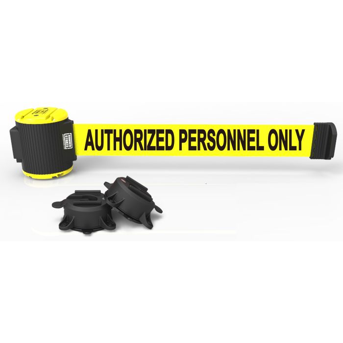 Banner Stakes MH5003 30' Magnetic Wall Mount Barrier, Authorized Personnel Only