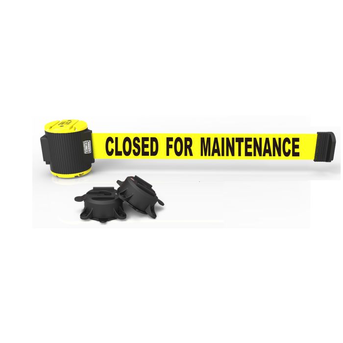 Banner Stakes MH5006 30' Magnetic Wall Mount Barrier, Closed for Maintenance