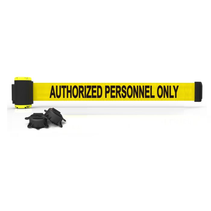 Banner Stakes MH7013 7' Magnetic Wall Mount Barrier, Authorized Personnel Only