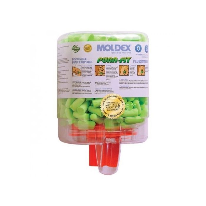 Moldex Pura Fit Earplugs 6844 Uncorded Plugstation Dispenser (250 Pairs/Dispenser)