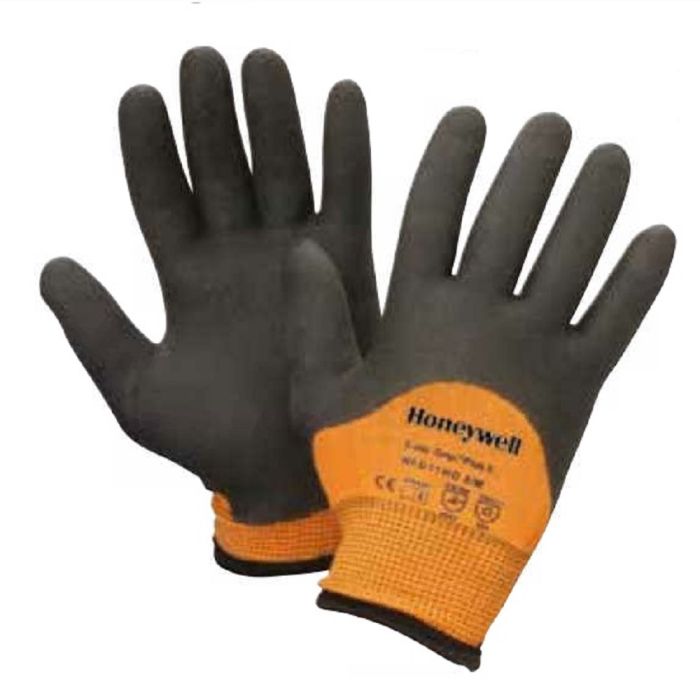 Honeywell North NFD11HD/7S Cold Grip Plus 5 Gloves, Black/Orange, Small, Box of 12