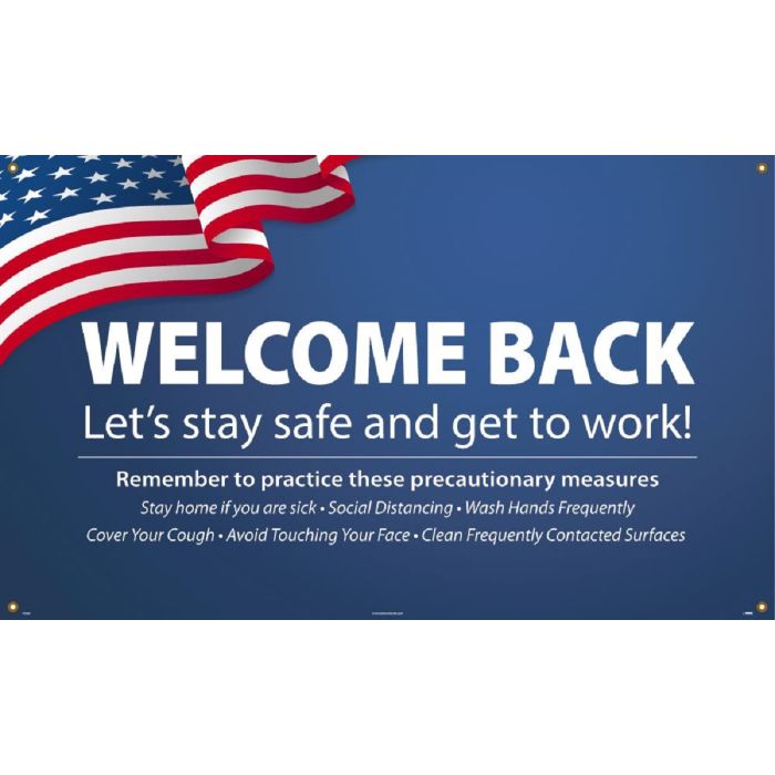 National Marker Company Welcome Back! Patriotic Banner