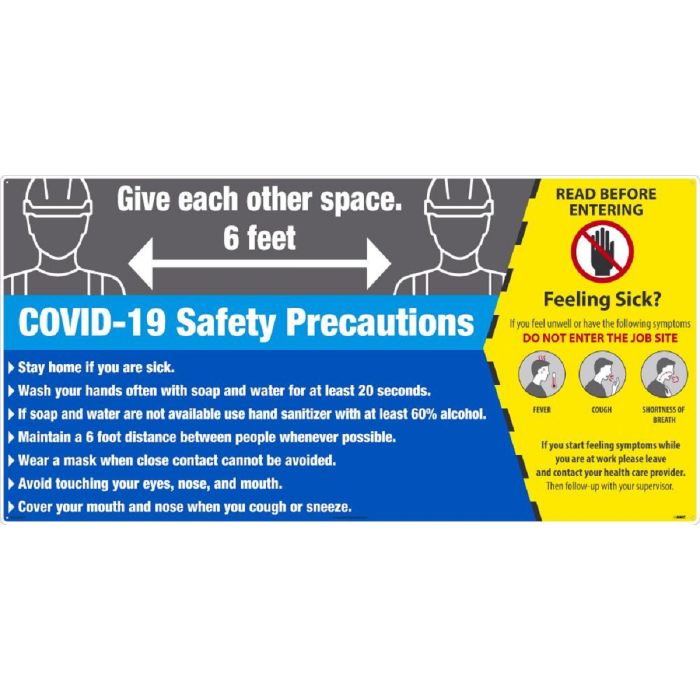 National Marker Company Covid-19 Safety Precautions Large Format Banner