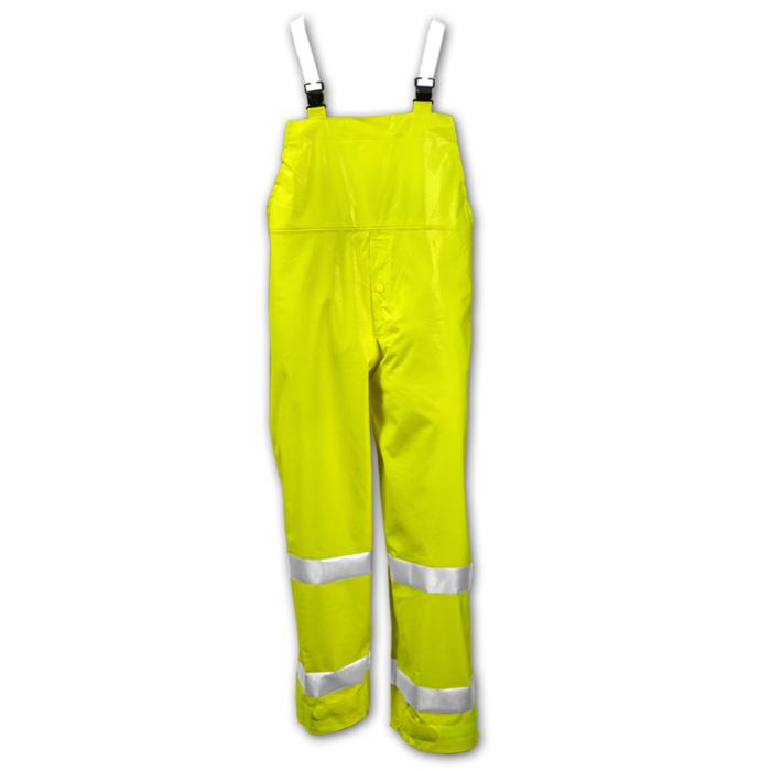 Tingley 53122 Comfort-Brite Overall Fluorescent Yellow-Green Snap Fly Front Silver Reflective Tape