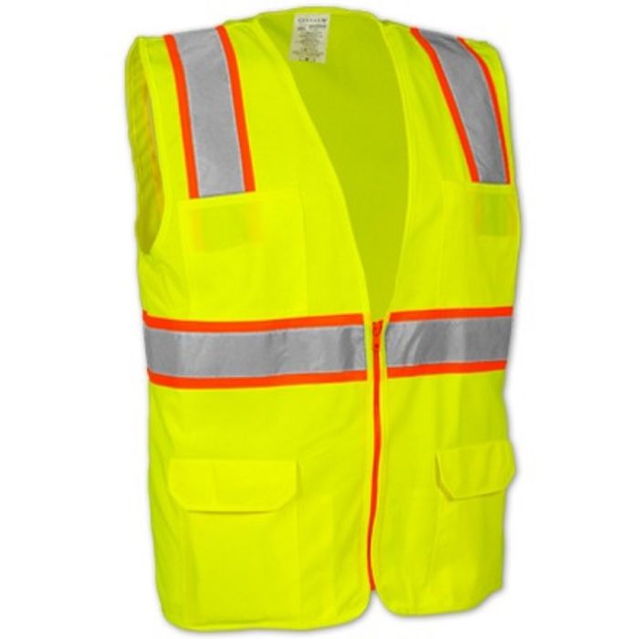 OccuNomix ATRANS High Visibility Class 2 Surveyor Safety Vest, Hi-Vis Yellow, 1 Each